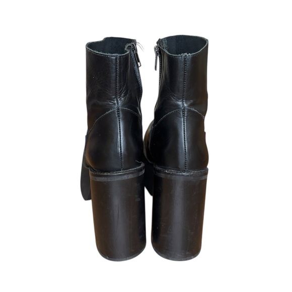 Vintage Y2K Steve Madden Black Leather Chunky Platform Boots EU 38/US 7.5 - Picture 5 of 9